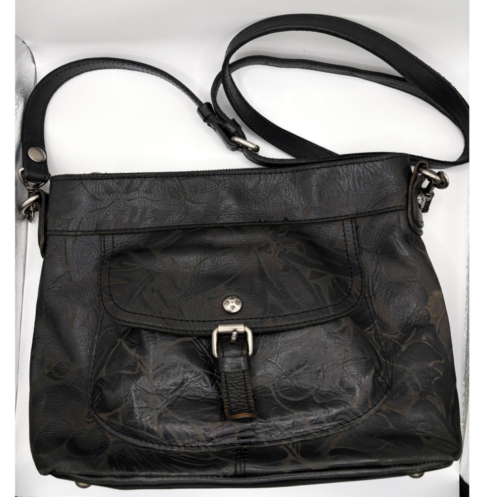 Patricia Nash Black Tooled Leather‎ Crossbody